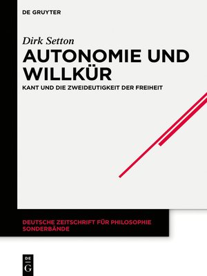 cover image of Autonomie und Willkür